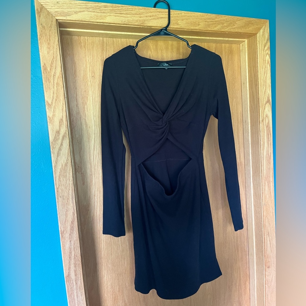Lulus Ribbed Dress with Cut Out